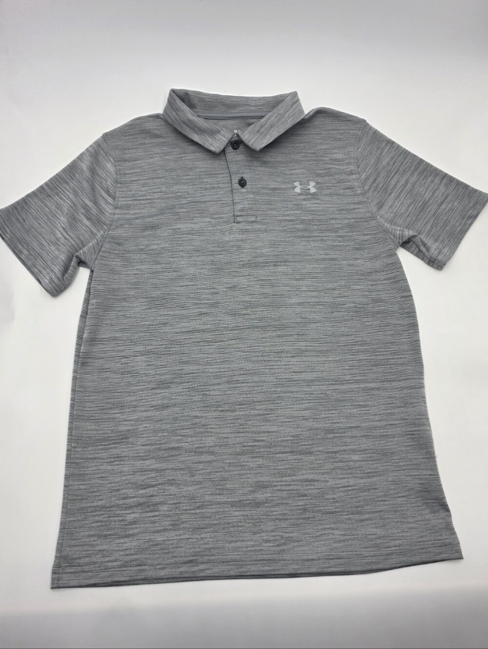 Under Armour boys' heather gray performance polo size L
